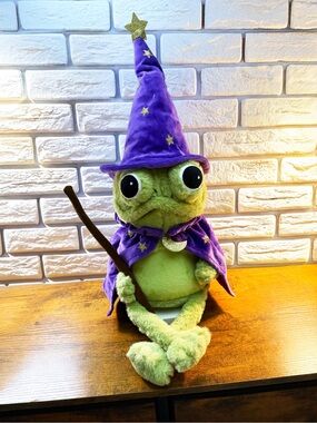 Viral Moonlight Manor Frog Wizard Plush Green/Purple Halloween NWT